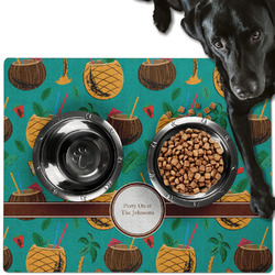 Coconut Drinks Dog Food Mat - Large w/ Name or Text