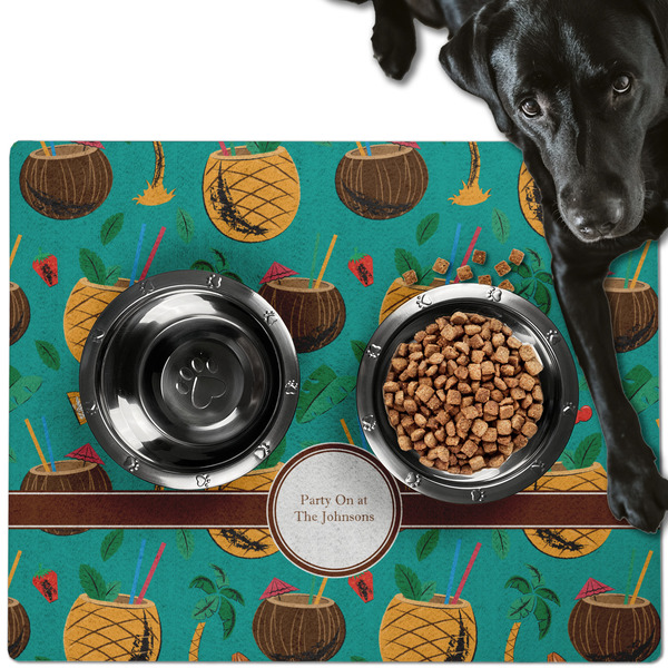 Coconut Drinks Dog Food Mat - Large LIFESTYLE
