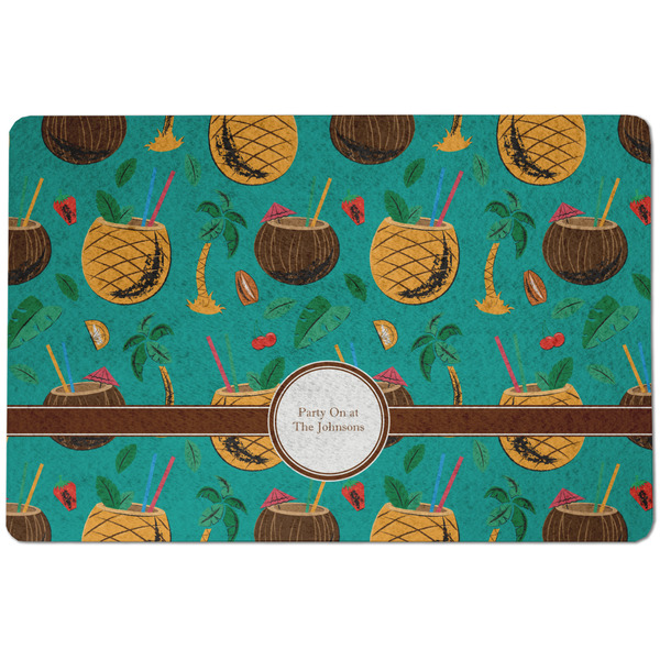 Custom Coconut Drinks Dog Food Mat w/ Name or Text