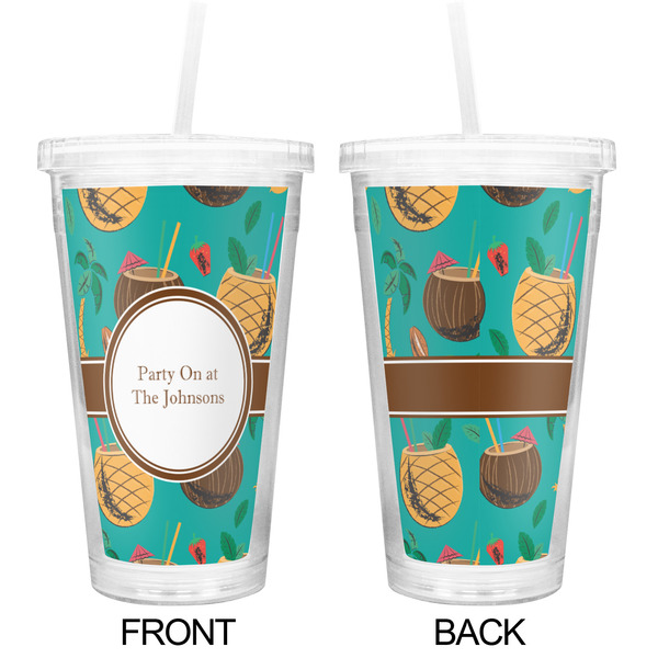 Coconut Drinks Double Wall Tumbler with Straw - Approval