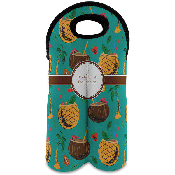 Custom Coconut Drinks Wine Tote Bag (2 Bottles) (Personalized)