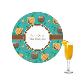 Coconut Drinks Printed Drink Topper - 2.15" (Personalized)