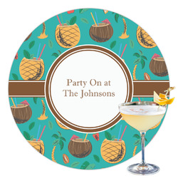 Coconut Drinks Printed Drink Topper - 3.5" (Personalized)