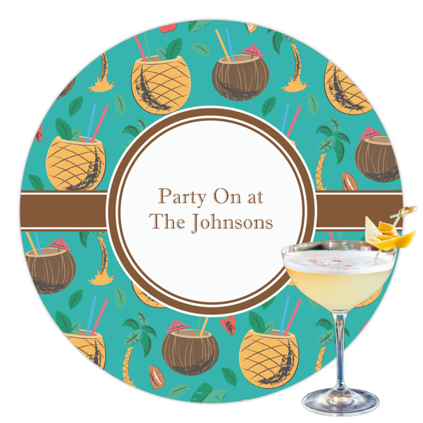 Custom Coconut Drinks Printed Drink Topper - 3.5" (Personalized)