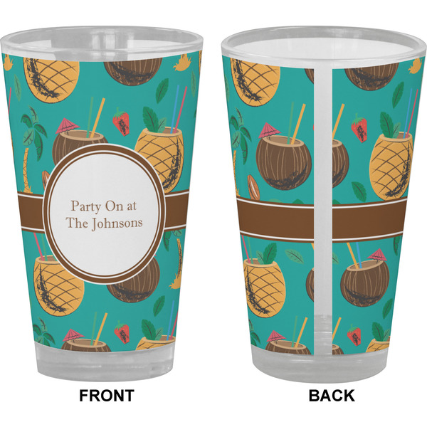 Coconut Drinks Pint Glass - Full Color - Front & Back Views
