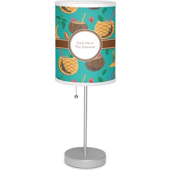 Custom Coconut Drinks Lamp with Drum Shade (Personalized)