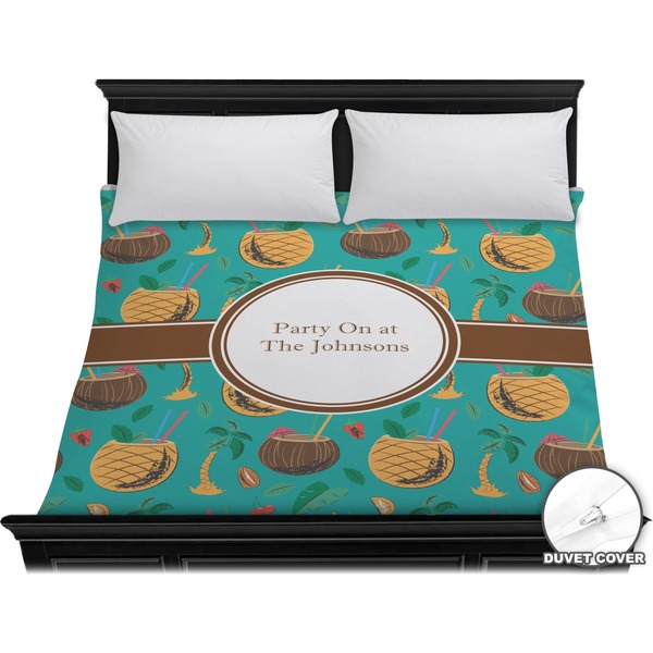 Custom Coconut Drinks Duvet Cover - King (Personalized)