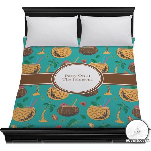 Custom Coconut Drinks Duvet Cover - Full / Queen (Personalized)