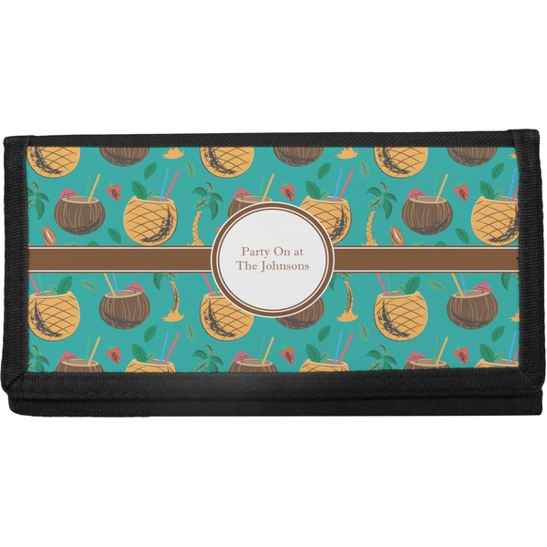 Custom Coconut Drinks Canvas Checkbook Cover (Personalized)