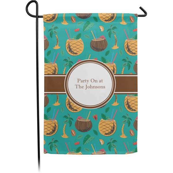 Custom Coconut Drinks Small Garden Flag - Double Sided w/ Name or Text