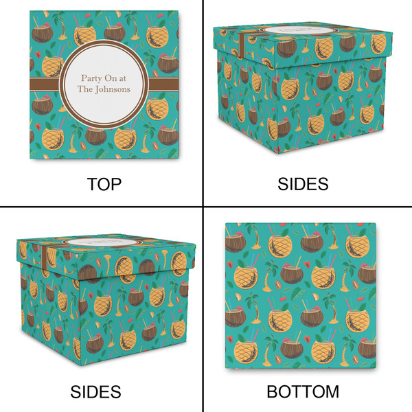 Coconut Drinks Gift Boxes with Lid - Canvas Wrapped - Large - Approval
