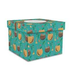Coconut Drinks Gift Box with Lid - Canvas Wrapped - Medium (Personalized)