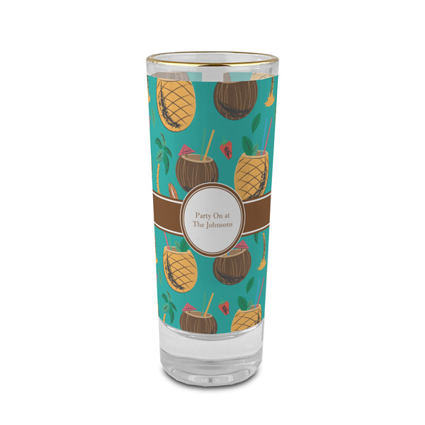 Custom Coconut Drinks 2 oz Shot Glass - Glass with Gold Rim (Personalized)