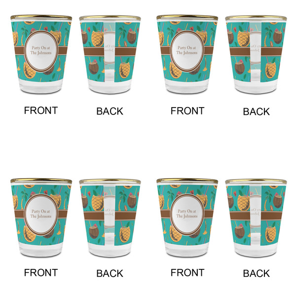 Coconut Drinks Glass Shot Glass - with gold rim - Set of 4 - APPROVAL