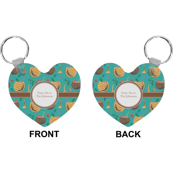Coconut Drinks Heart Keychain (Front + Back)