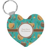 Coconut Drinks Heart Plastic Keychain w/ Name or Text