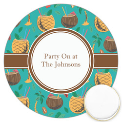Coconut Drinks Printed Cookie Topper - 3.25" (Personalized)