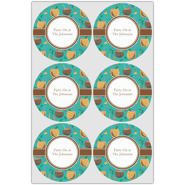 Coconut Drinks Icing Circle - Large - Set of 6
