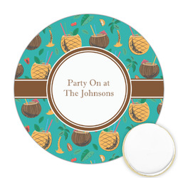Coconut Drinks Printed Cookie Topper - Round (Personalized)