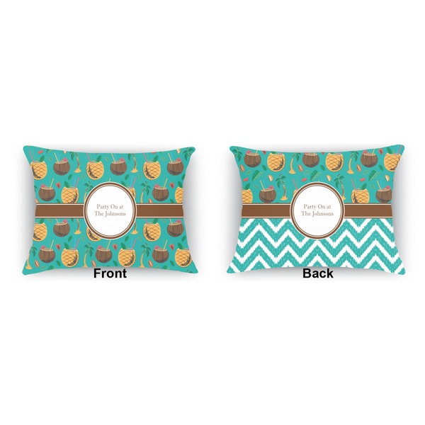 Coconut Drinks  Indoor Rectangular Burlap Pillow (Front and Back)