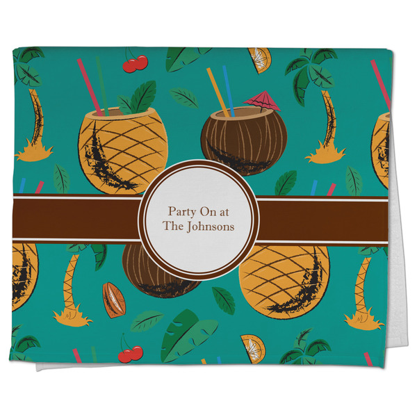 Custom Coconut Drinks Kitchen Towel - Poly Cotton w/ Name or Text
