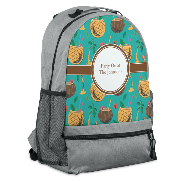 Custom Coconut Drinks Backpack - Grey (Personalized)