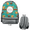Coconut Drinks Large Backpack - Gray - Front & Back View