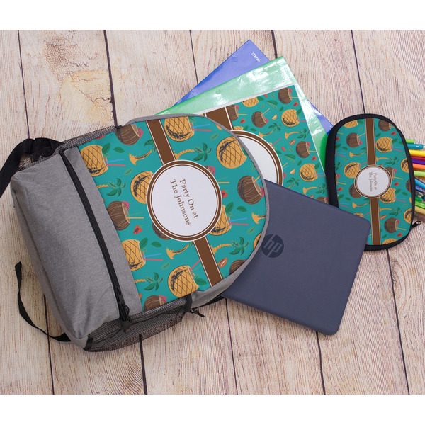 Coconut Drinks Large Backpack - Gray - With Stuff