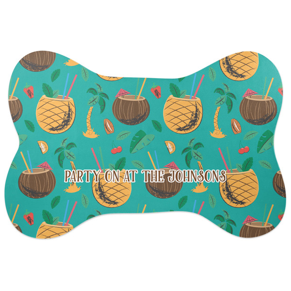 Custom Coconut Drinks Bone Shaped Dog Food Mat (Large) (Personalized)