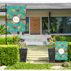 Coconut Drinks Large Garden Flag - Double Sided (Personalized)