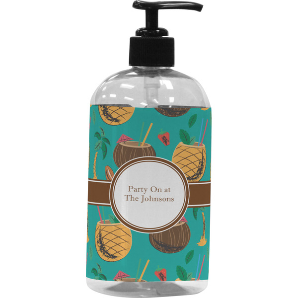 Custom Coconut Drinks Plastic Soap / Lotion Dispenser (16 oz - Large - Black) (Personalized)