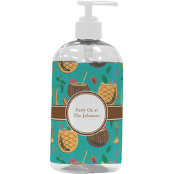 Coconut Drinks Plastic Soap / Lotion Dispenser (16 oz - Large - White) (Personalized)