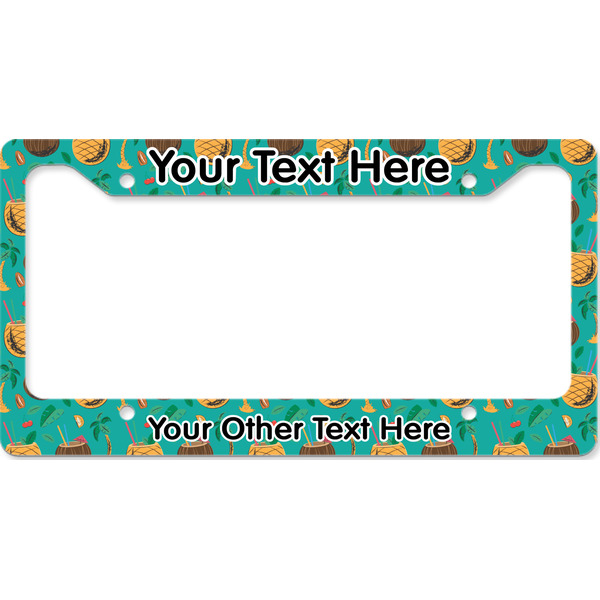 Custom Coconut Drinks License Plate Frame - Style B (Personalized)