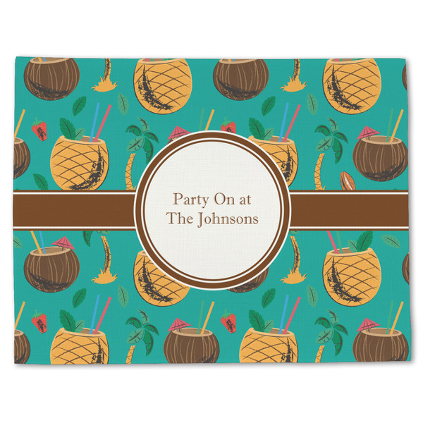 Custom Coconut Drinks Single-Sided Linen Placemat - Single w/ Name or Text