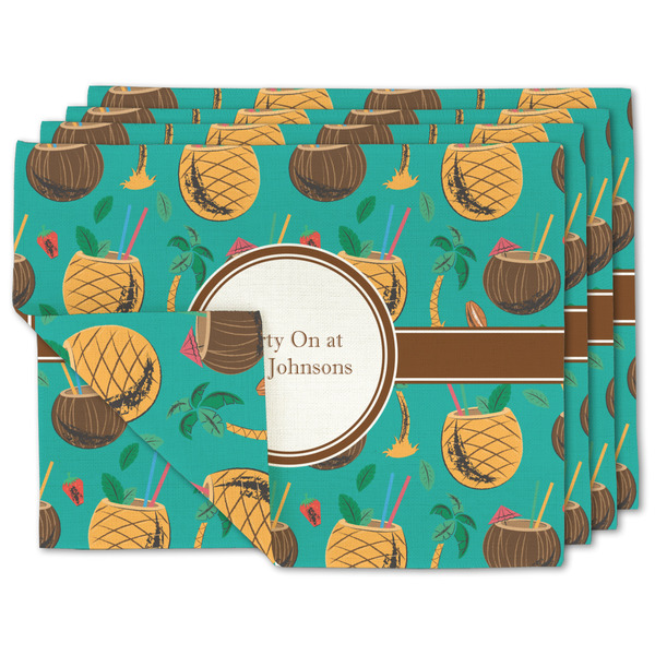 Custom Coconut Drinks Linen Placemat w/ Name or Text