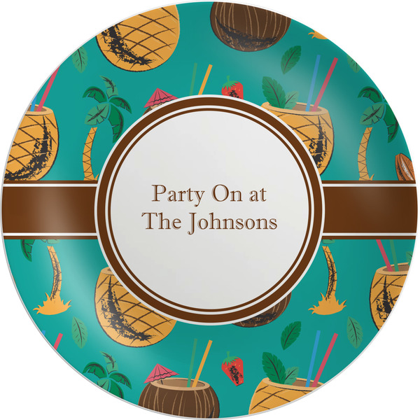 Custom Coconut Drinks Melamine Salad Plate - 8" (Personalized)