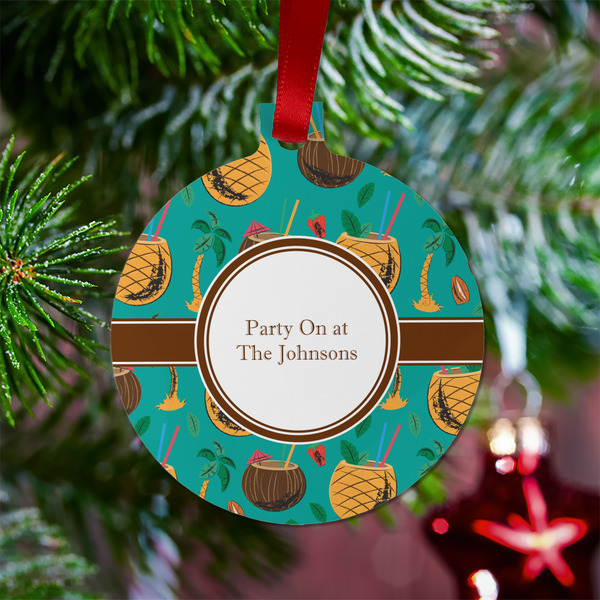 Coconut Drinks Metal Ball Ornament - Lifestyle