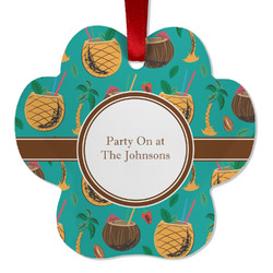 Coconut Drinks Metal Paw Ornament - Double Sided w/ Name or Text