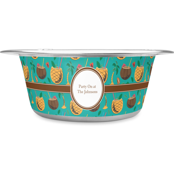 Custom Coconut Drinks Stainless Steel Dog Bowl (Personalized)