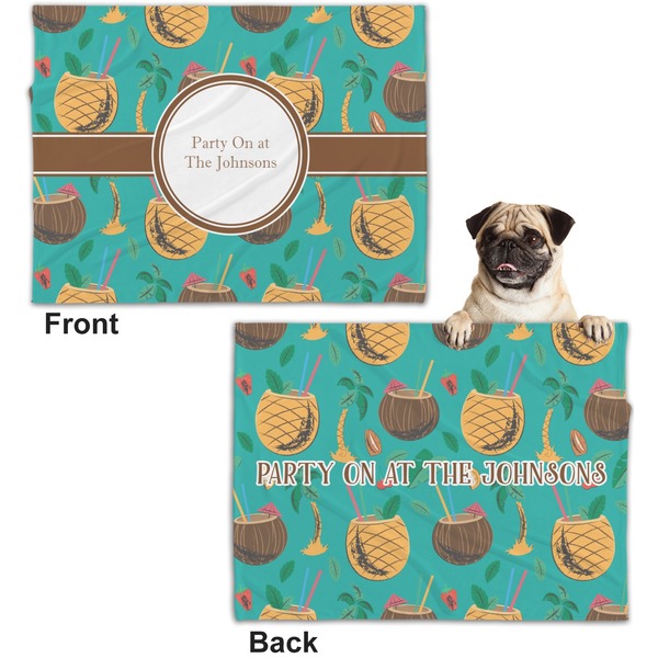 Coconut Drinks Microfleece Dog Blanket - Regular - Front & Back
