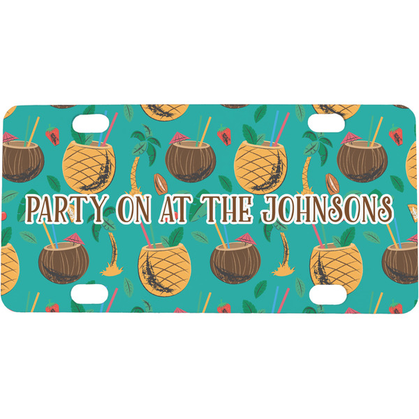 Custom Coconut Drinks Mini / Bicycle License Plate (4 Holes) (Personalized)
