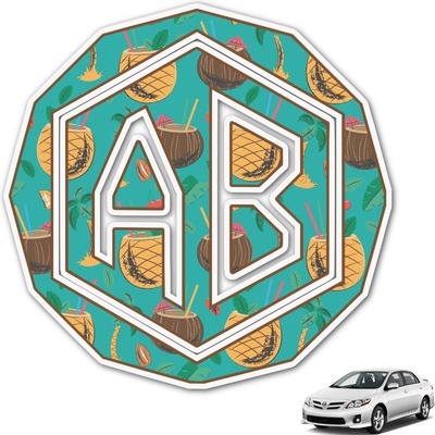 Coconut Drinks Monogram Car Decal (Personalized)