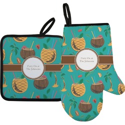 Coconut Drinks Oven Mitt & Pot Holder Set w/ Name or Text