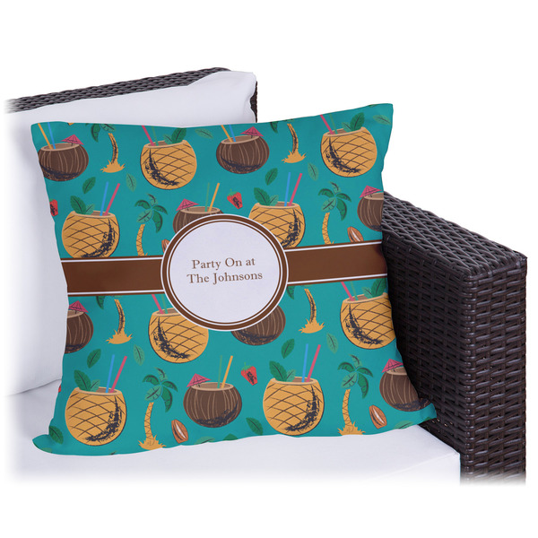 Custom Coconut Drinks Outdoor Pillow (Personalized)