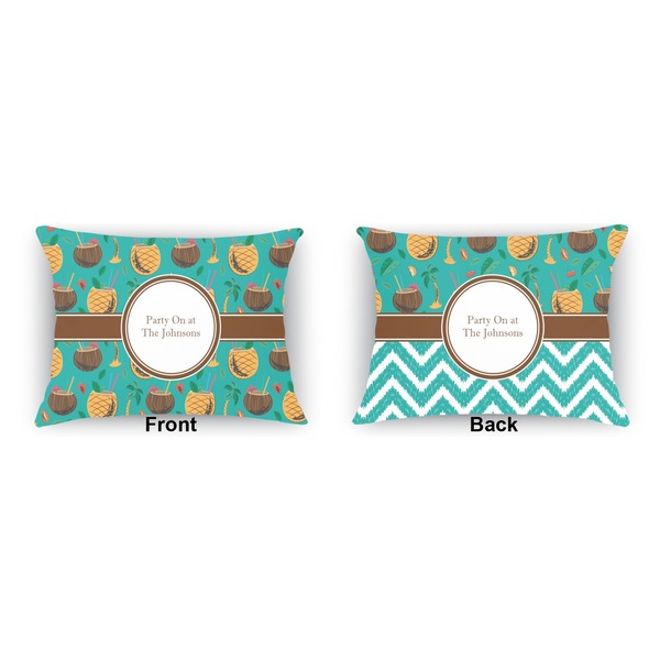 Coconut Drinks  Outdoor Rectangular Throw Pillow (Front and Back)