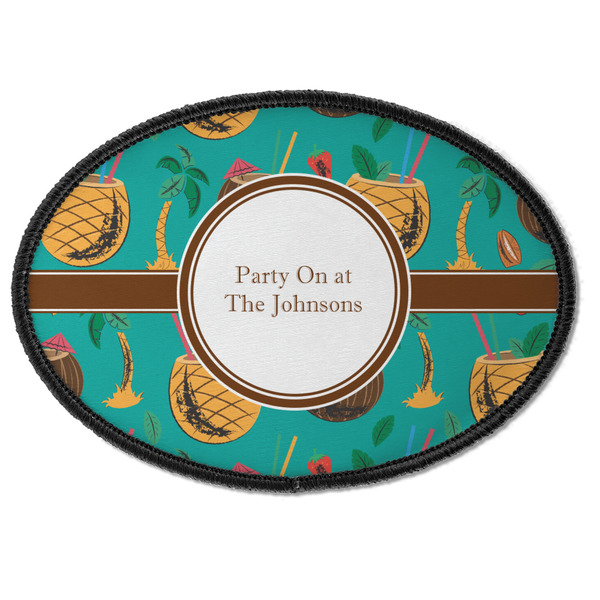 Custom Coconut Drinks Iron On Oval Patch w/ Name or Text