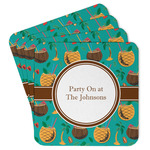 Coconut Drinks Paper Coasters w/ Name or Text