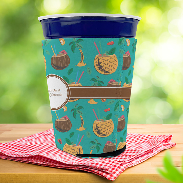 Coconut Drinks Party Cup Sleeves - with bottom - Lifestyle