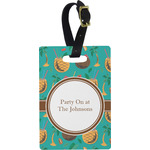 Coconut Drinks Plastic Luggage Tag - Rectangular w/ Name or Text