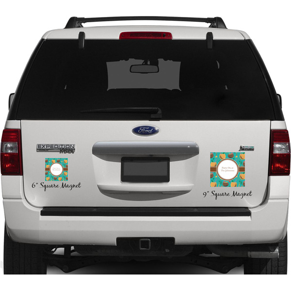 Coconut Drinks Personalized Square Car Magnets on Ford Explorer